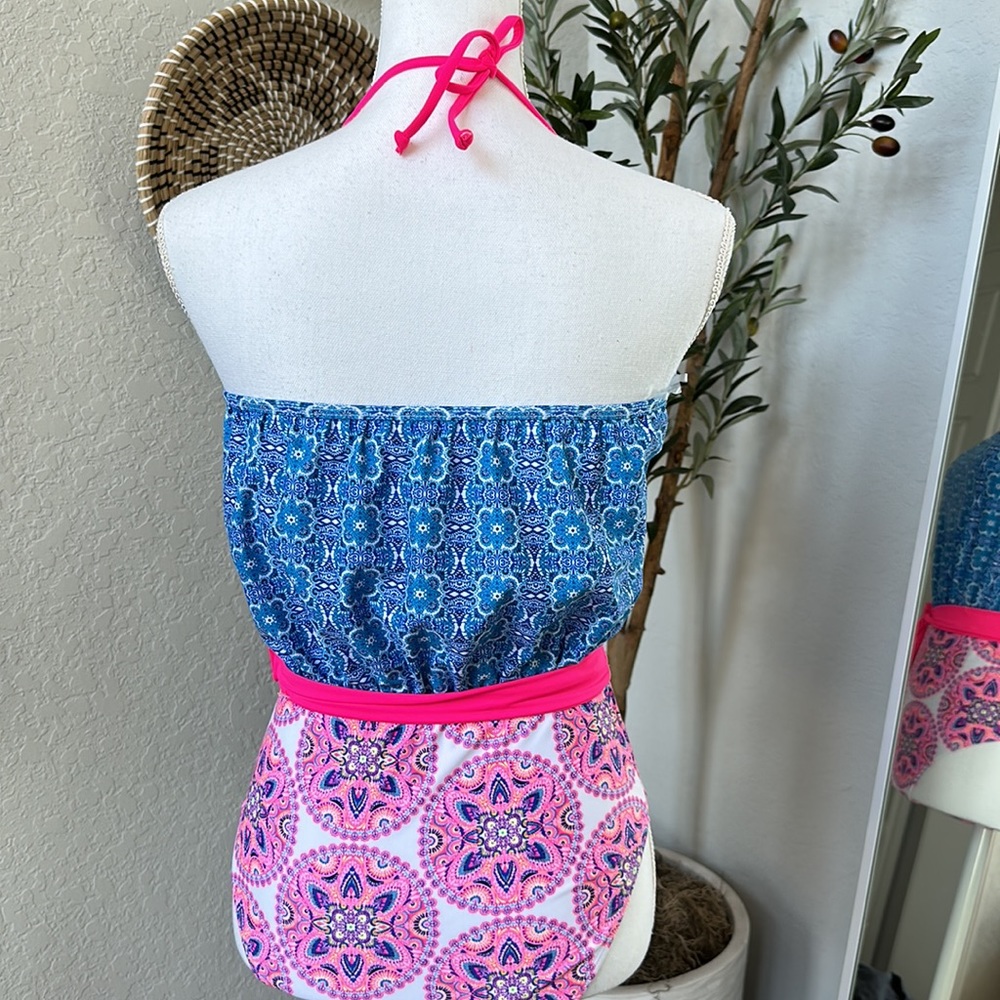 Nicole Miller New York Abstract Paisley Printed One Piece Swimsuit NEW Size M - Picture 6 of 8